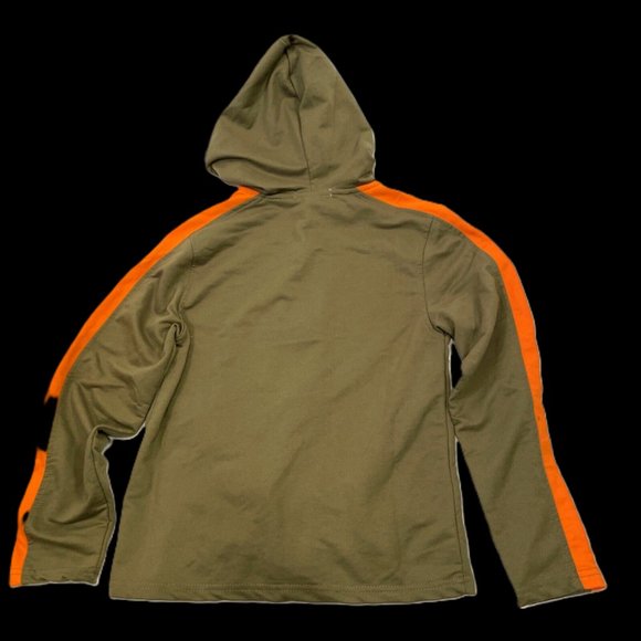 Buzz Cuts Boys Small (8) Zippered Hoodie Sweatshirt Green/Orange Long Sleeve - Picture 2 of 15
